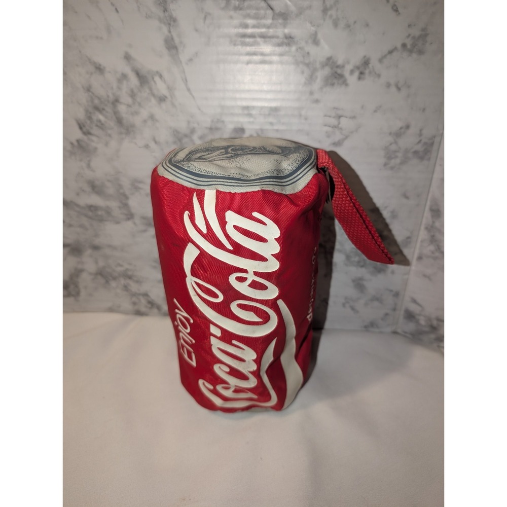 Vintage Coca Cola Coke Can Shaped Mini Duffle Bag Wristlet Cosmetic Makeup 9"x5"